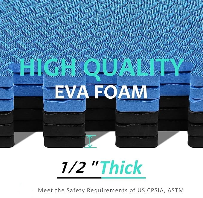 Holalifes EVA Foam Floor Tiles Protective Flooring Mats for Gym Equipment