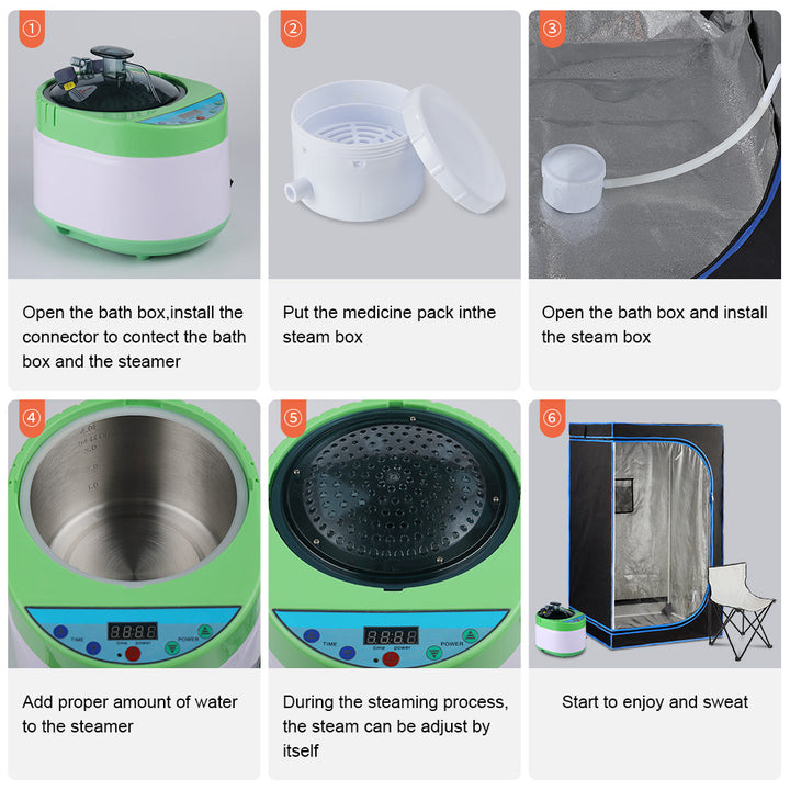 Holalifes 4L Remote Control Sauna Steamer Pot 110V US Plug PA001