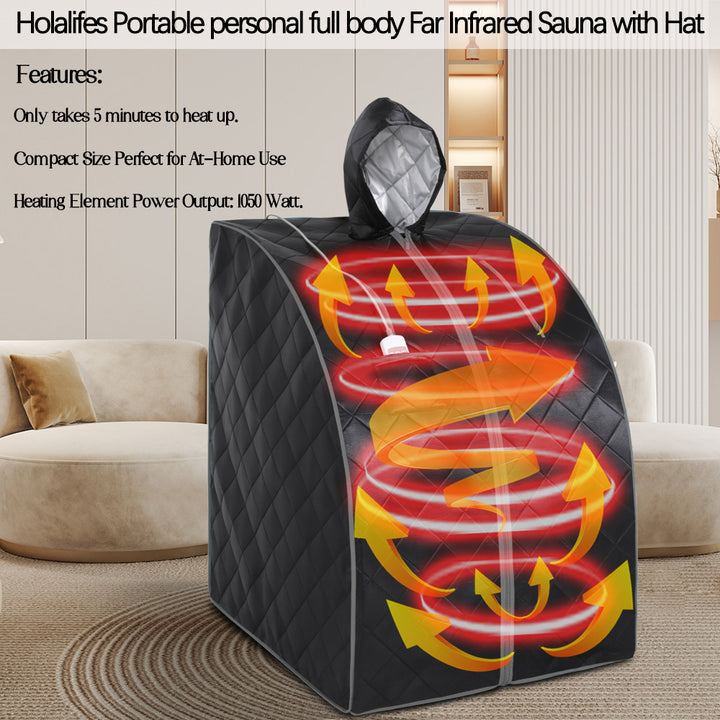 Holalifes Portable personal full body Far Infrared Sauna with Hat PR002