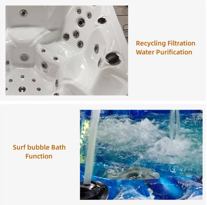 Holalifes Outdoor Spa Acrylic Surfing Massage Hot Tub