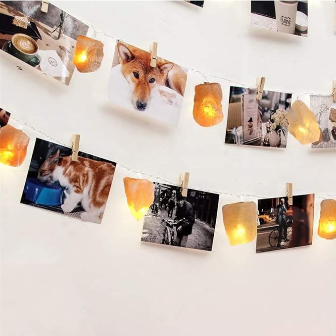 Himalayan Salt Light USB String Light 20 Bulbs for Sauna, Bedroom Decoration