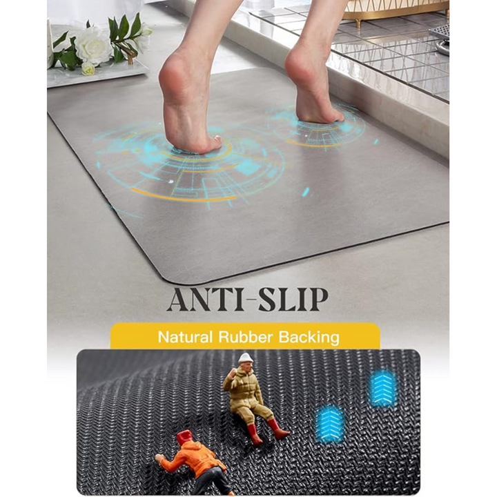 Water-Absorbent Diatomaceous Floor Mat in Sauna Room
