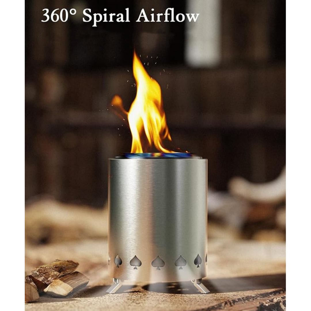 Holalifes Outdoor tabletop fire pit with stand fueled by wood pellets or wood
