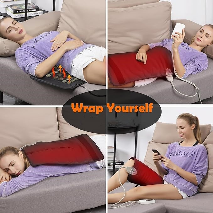 Holalifes Far Infrared Natural Jade and Tourmaline Heating Pad for Back
