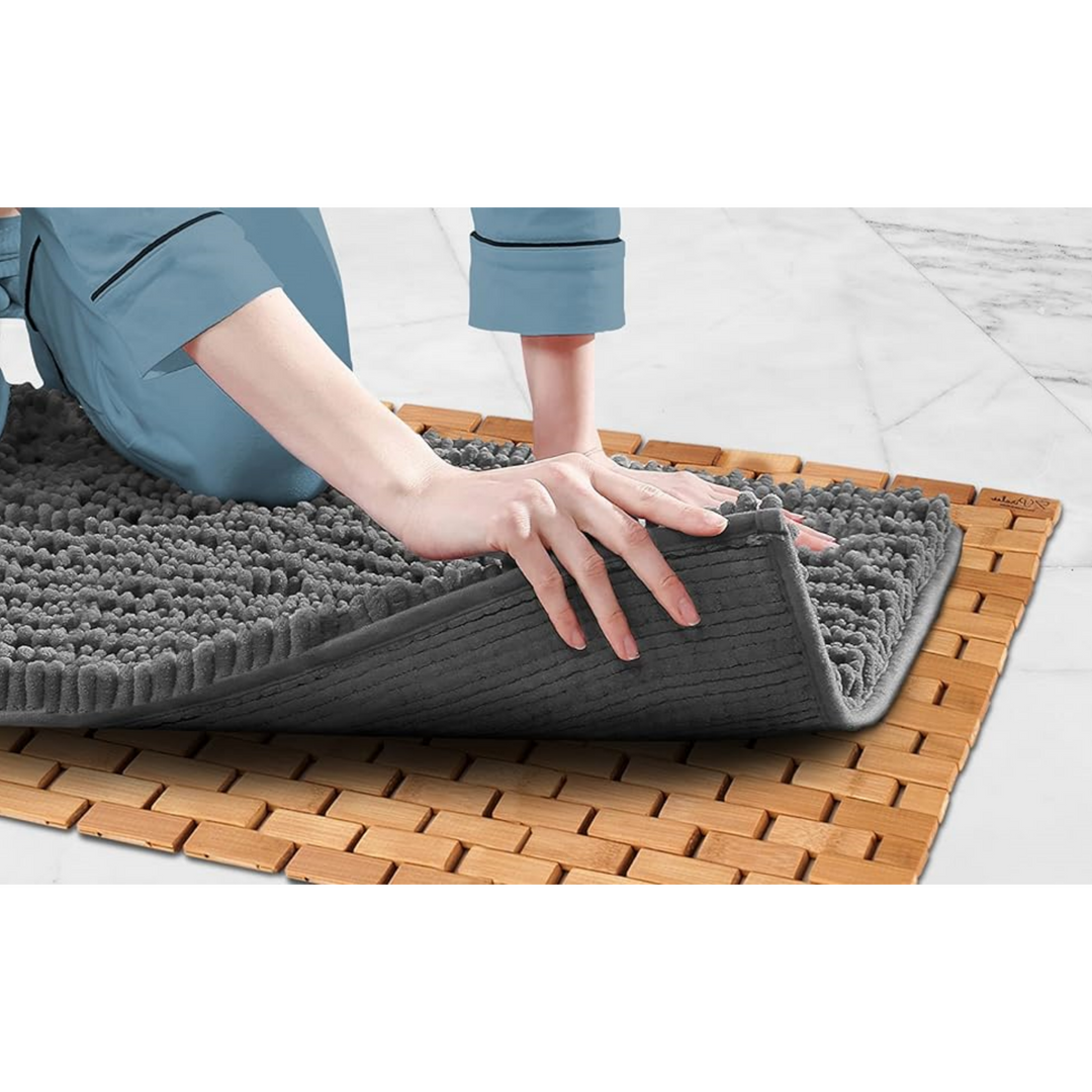 Holalifes Bamboo Bath Mat or Rug Made of Natural Bamboo for Bathroom Shower and Sauna