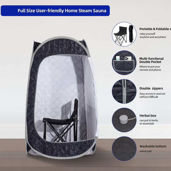 Personal Full Body Steam Home Foldable Saunas Spa with 4L Steamer PS002