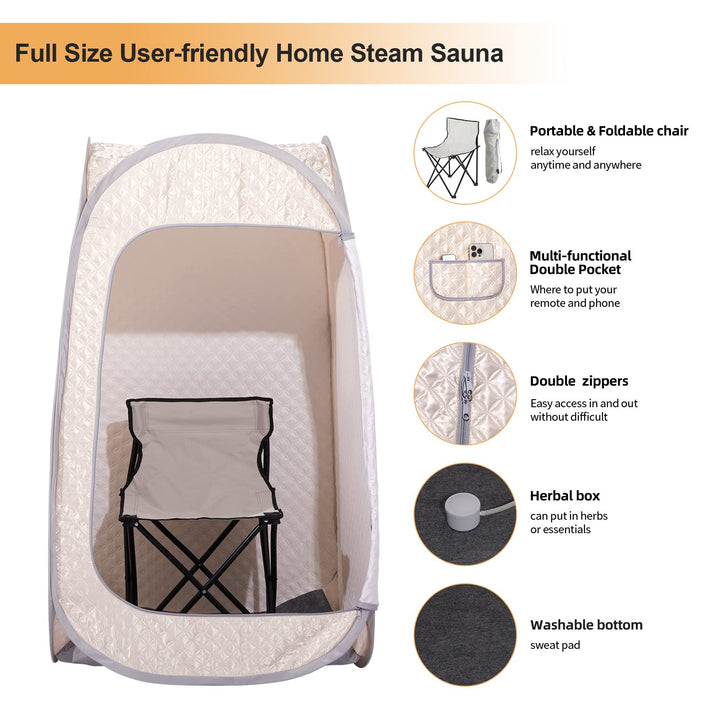 Personal Full Body Steam Home Foldable Saunas Spa with 4L Steamer PS002