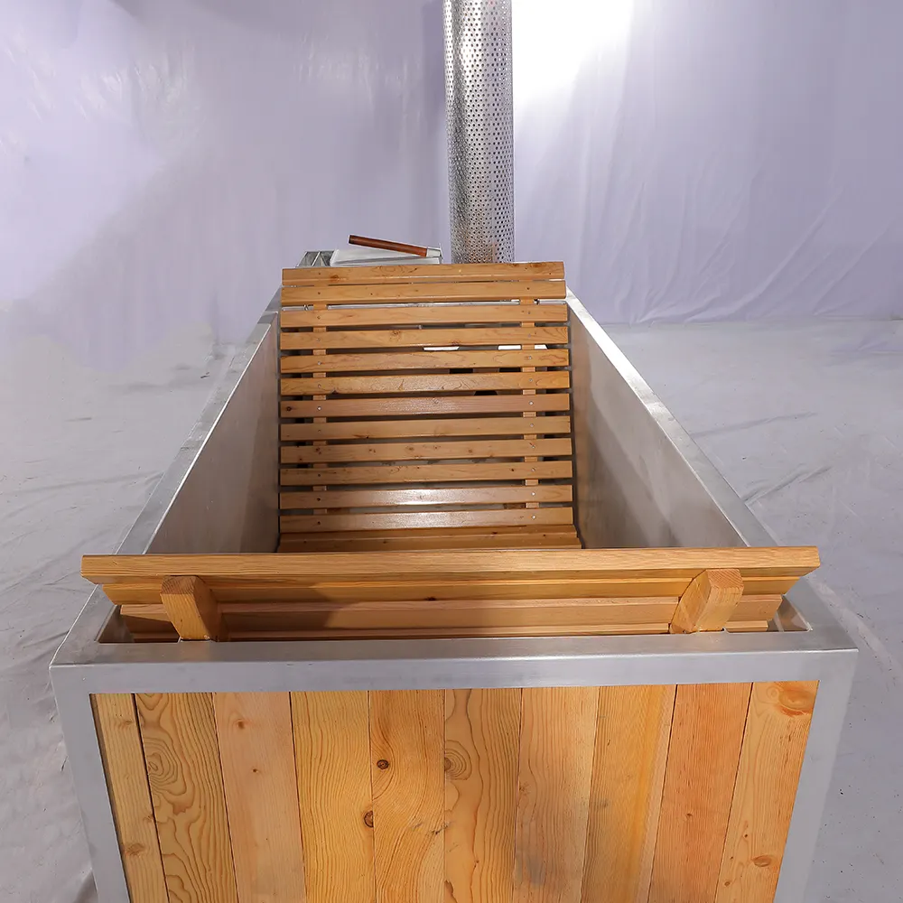Holalifes 2 Person Outdoor Red Cedar Wood Fired Hot  Bath Tub