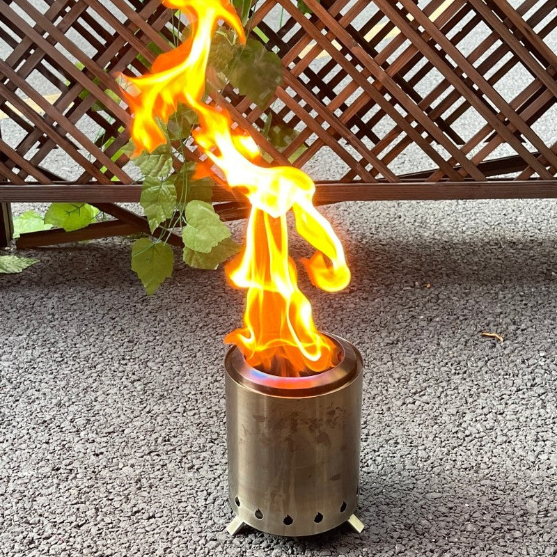 Holalifes Outdoor tabletop fire pit with stand fueled by wood pellets or wood