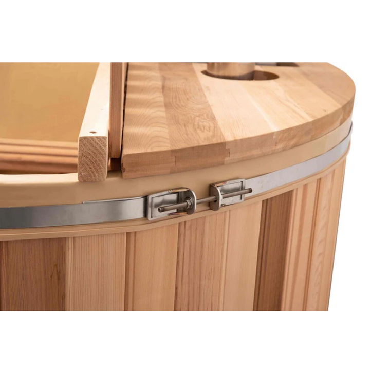 Holalifes Wood Fired Canadian Cedar Outdoor Hot Tub with Inner Heater