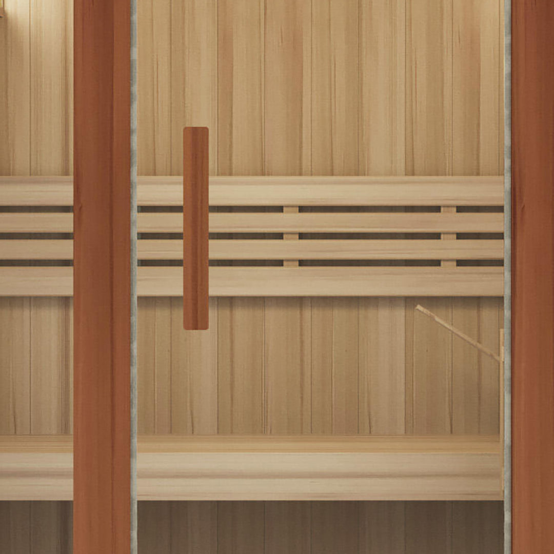 Glass Door of HolaLifes Sauna