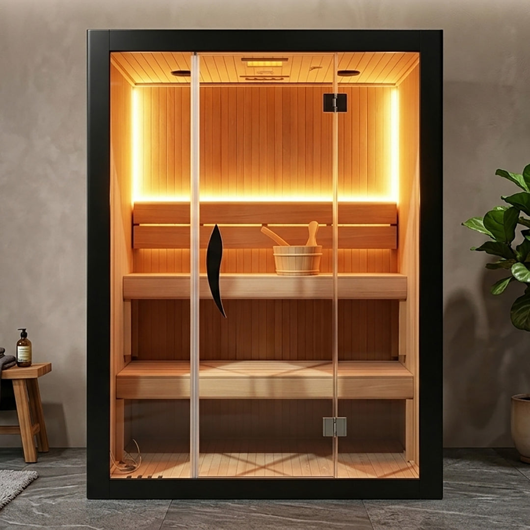 Tero 1-4 Person Steam Sauna for Home Use | Traditional Sauna with WiFi , Harvia, Lighting | HolaLifes