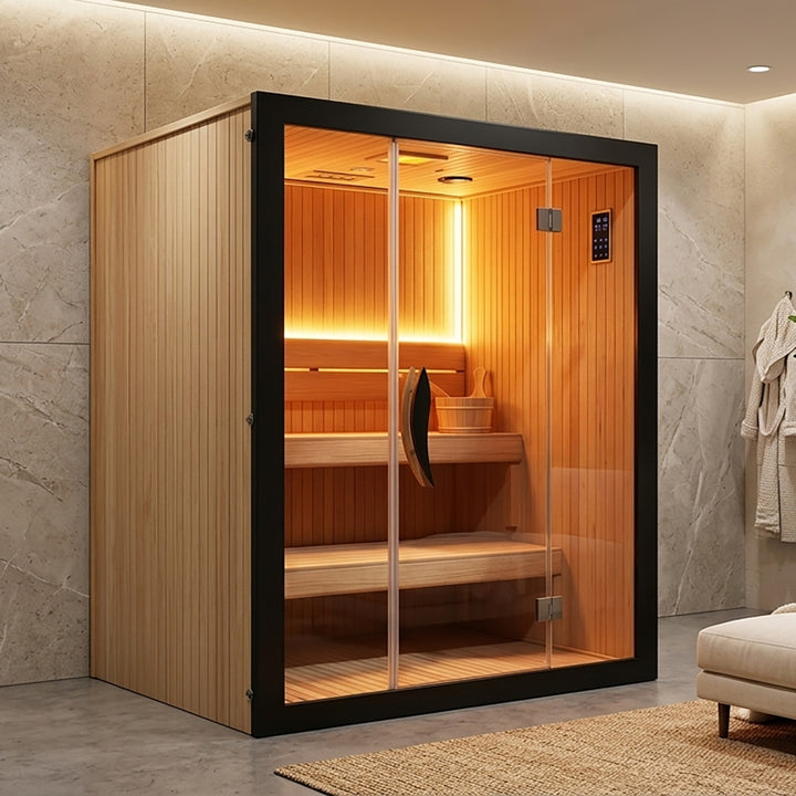 Tero 1-4 Person Steam Sauna for Home Use | Traditional Sauna with WiFi , Harvia, Lighting | HolaLifes