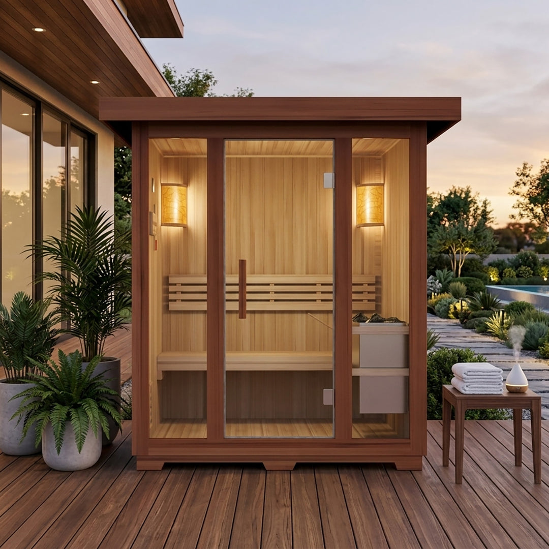Koro Outdoor Sauna 2-3 Person | Traditional Steam Sauna for  Backyard, Patio, Garden | HolaLifes