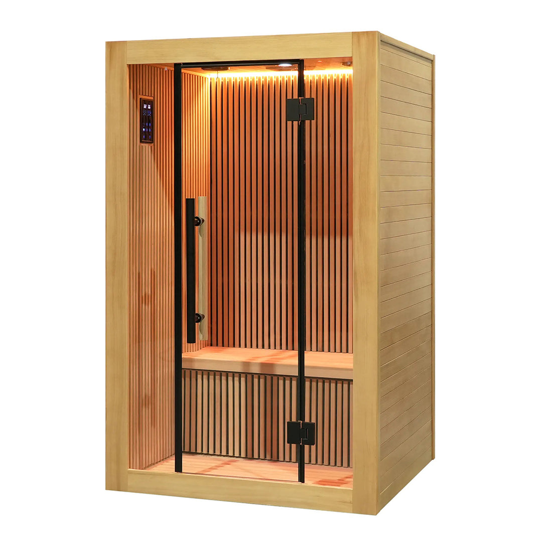 Nero 2 Person Indoor Low EMF Infared Sauna with Smart Control and Bluetooth Audio System | HolaLifes