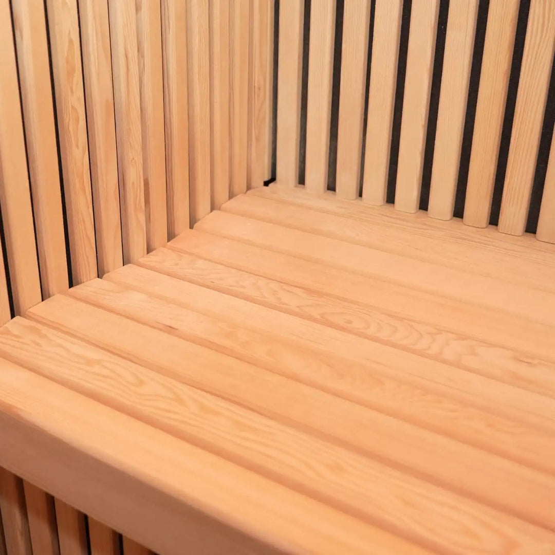 Solid Wood Bench of Nero 2 Person Indoor Low EMF Infared Sauna