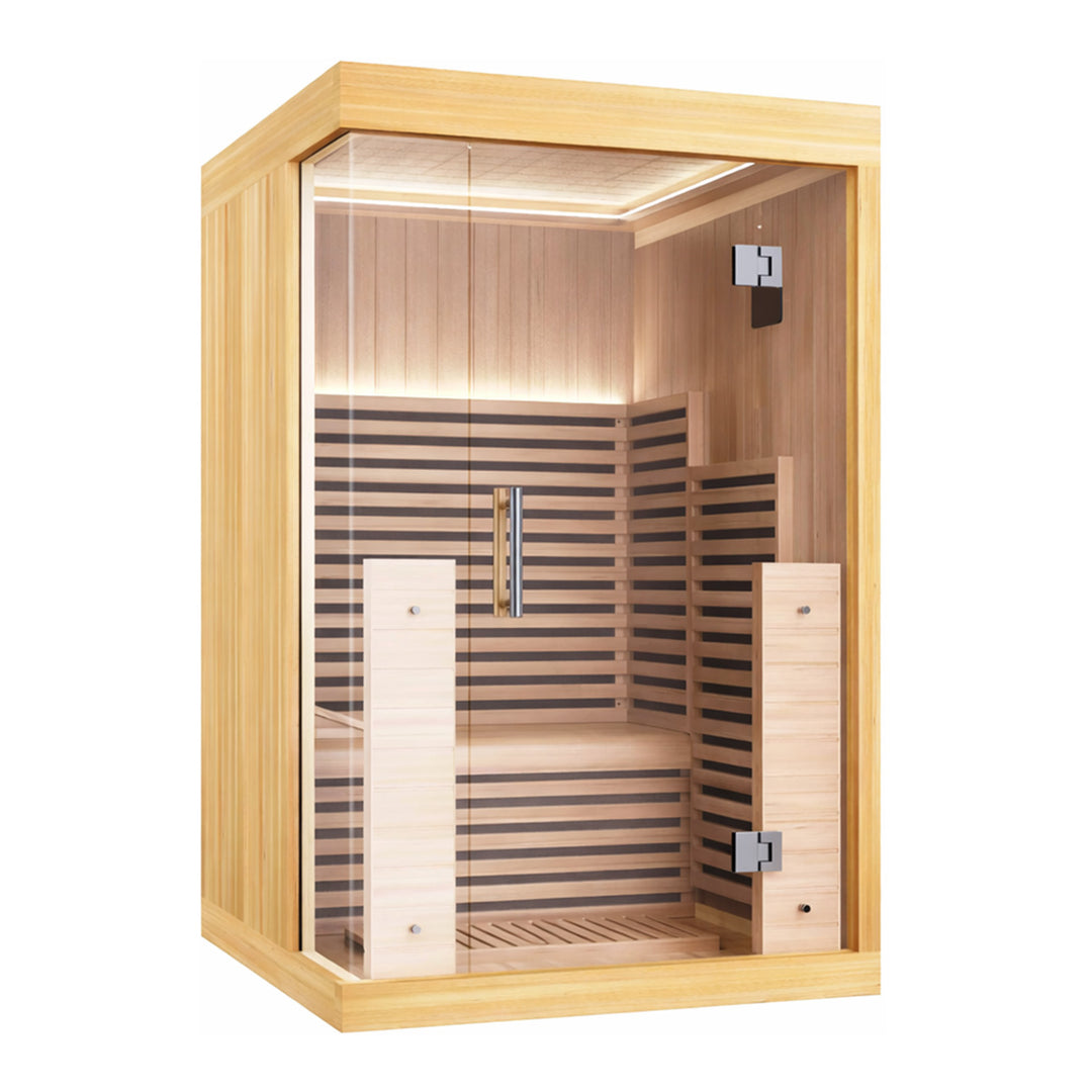Nivo Indoor Far Infrared Sauna 1-2 Person | Full-Spectrum Infrared Sauna with 7-Color Chromotherapy Lighting System | HolaLifes
