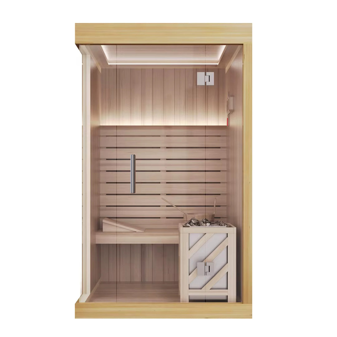 Nivo 1-2 Person Indoor Sauna | Home Traditional Steam Sauna with WiFi, Lighting, Harvia Heater | HolaLifes