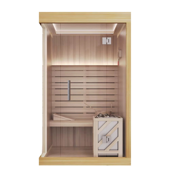 Nivo 1-2 Person Indoor Sauna | Home Traditional Steam Sauna with WiFi, Lighting, Harvia Heater | HolaLifes