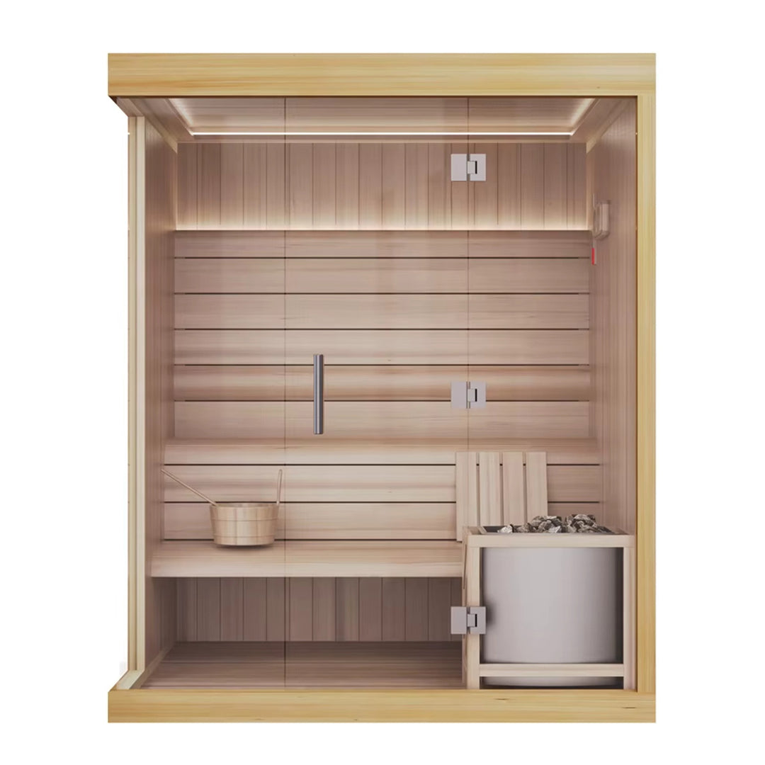 Nivo 3-4 Person Indoor Sauna | Home Traditional Steam Sauna with WiFi, Lighting, Harvia Heater | HolaLifes