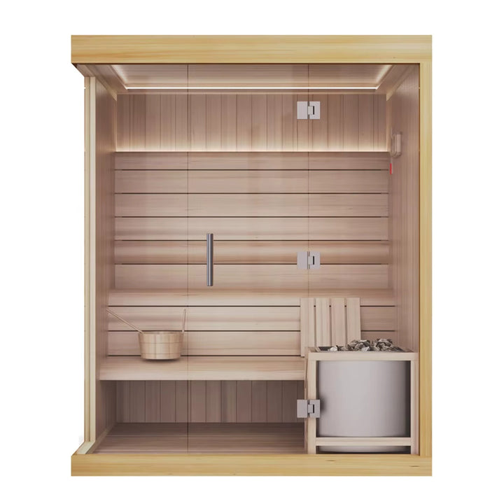 Nivo 3-4 Person Indoor Sauna | Home Traditional Steam Sauna with WiFi, Lighting, Harvia Heater | HolaLifes