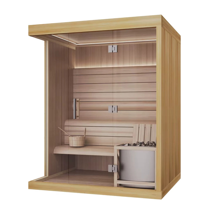 Nivo 3-4 Person Indoor Sauna | Home Traditional Steam Sauna with WiFi, Lighting, Harvia Heater | HolaLifes