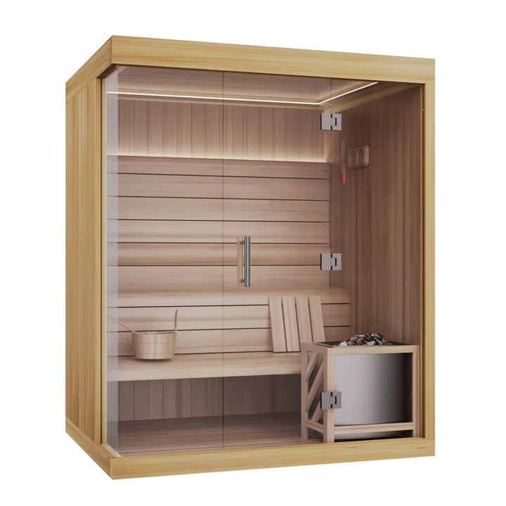 Nivo 3-4 Person Indoor Sauna | Home Traditional Steam Sauna with WiFi, Lighting, Harvia Heater | HolaLifes
