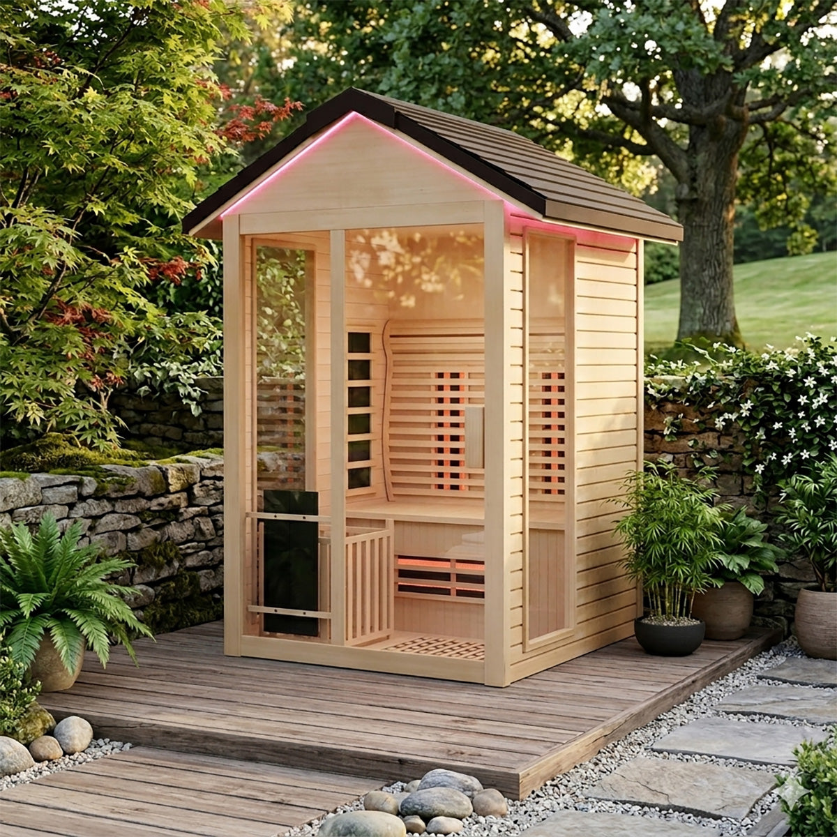 Velo Outdoor 2 Person Hybrid Sauna | Infrared and Steam Sauna with Optional Heater | HolaLifes