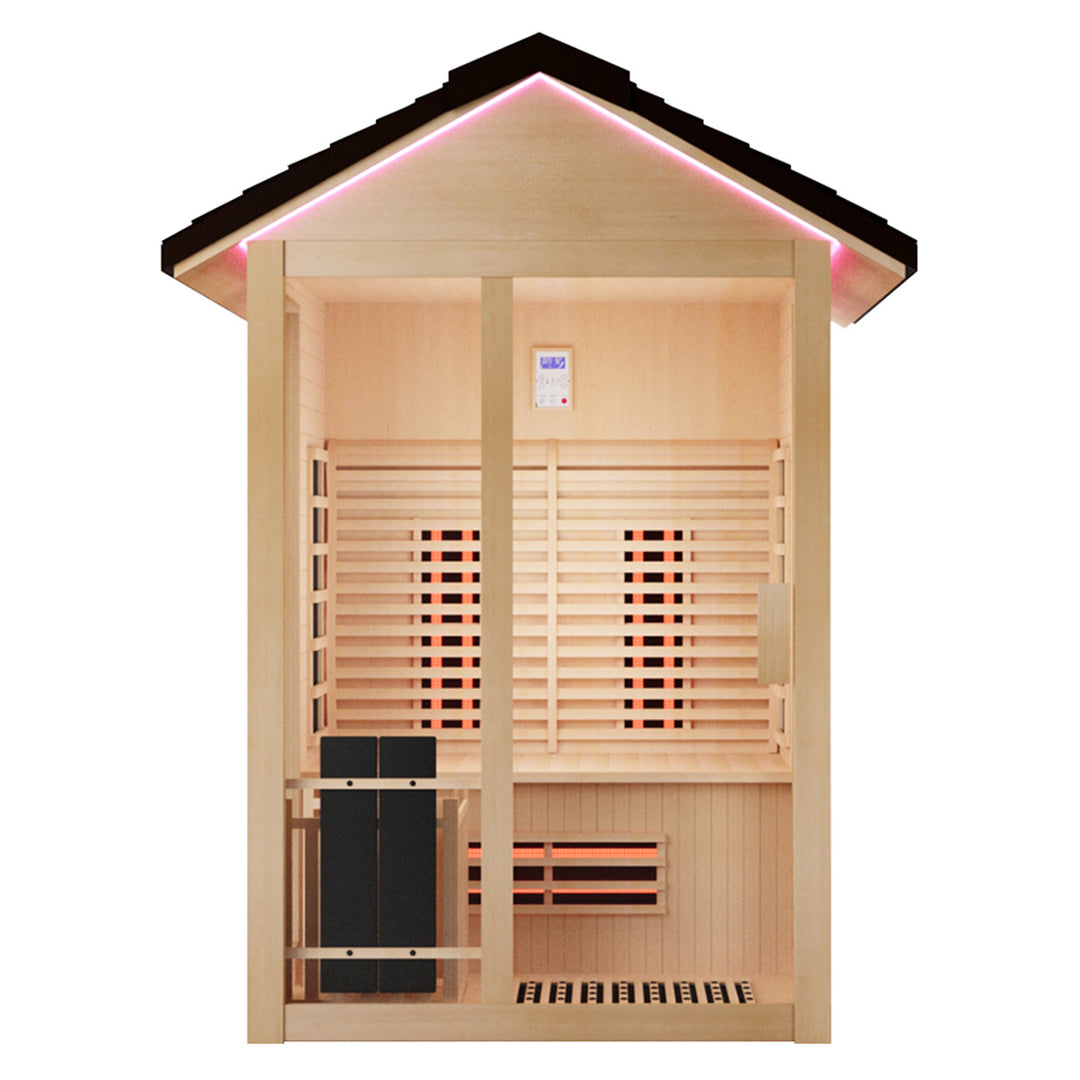 Velo Outdoor 2 Person Hybrid Sauna | Infrared and Steam Sauna with Optional Heater | HolaLifes
