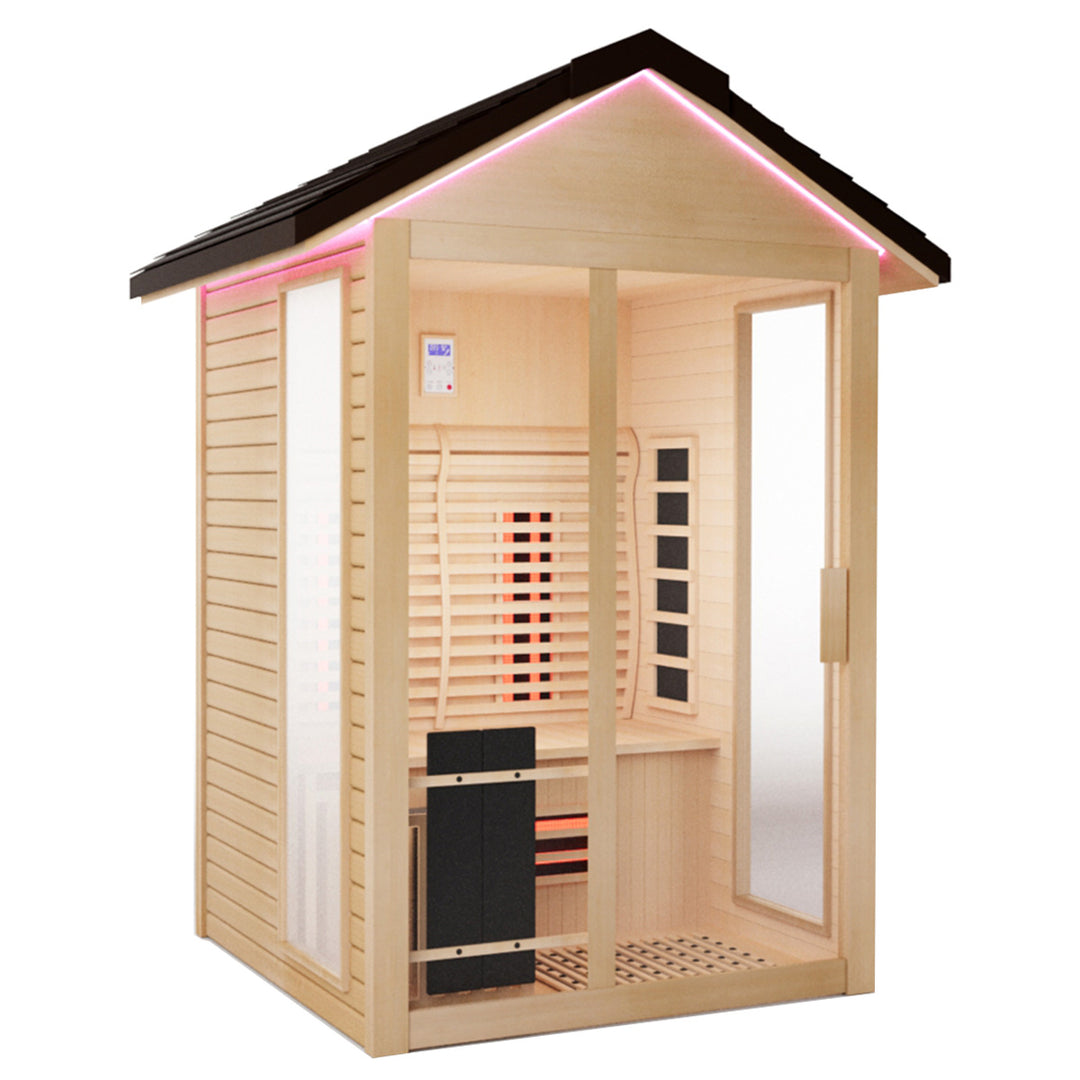 Velo Outdoor 2 Person Hybrid Sauna | Infrared and Steam Sauna with Optional Heater | HolaLifes