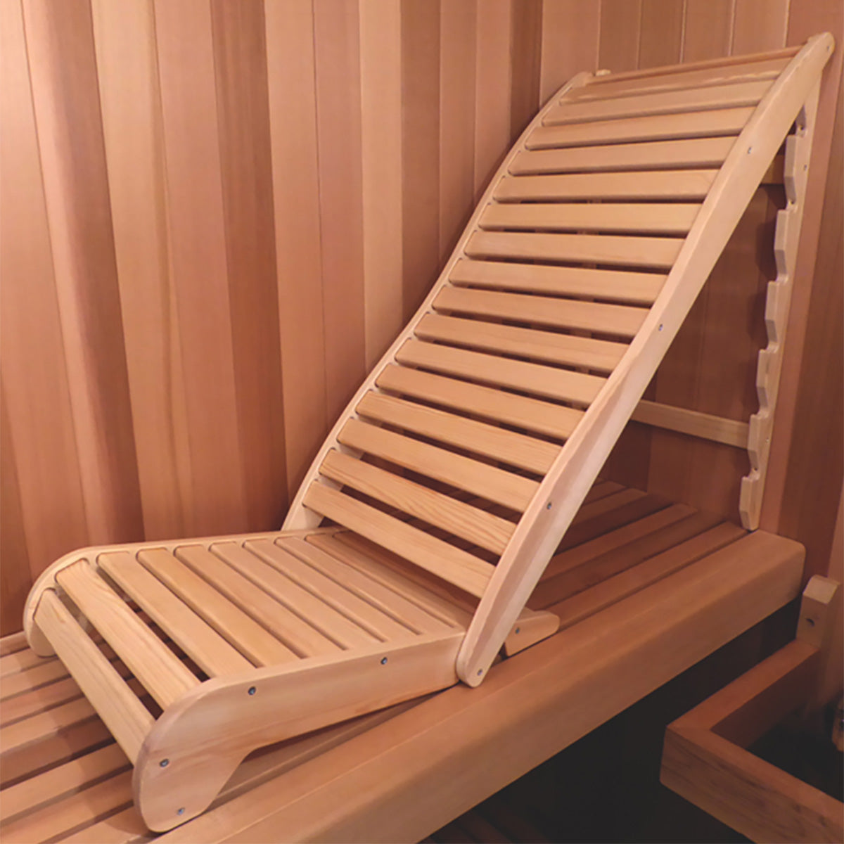 Adjustable Sauna Recliner Chair | Foldable Wooden Lounge Reclined with Ergonomic Backrest, Anti-Slip | Bench Recliner for Traditional Infrared Sauna | HolaLifes