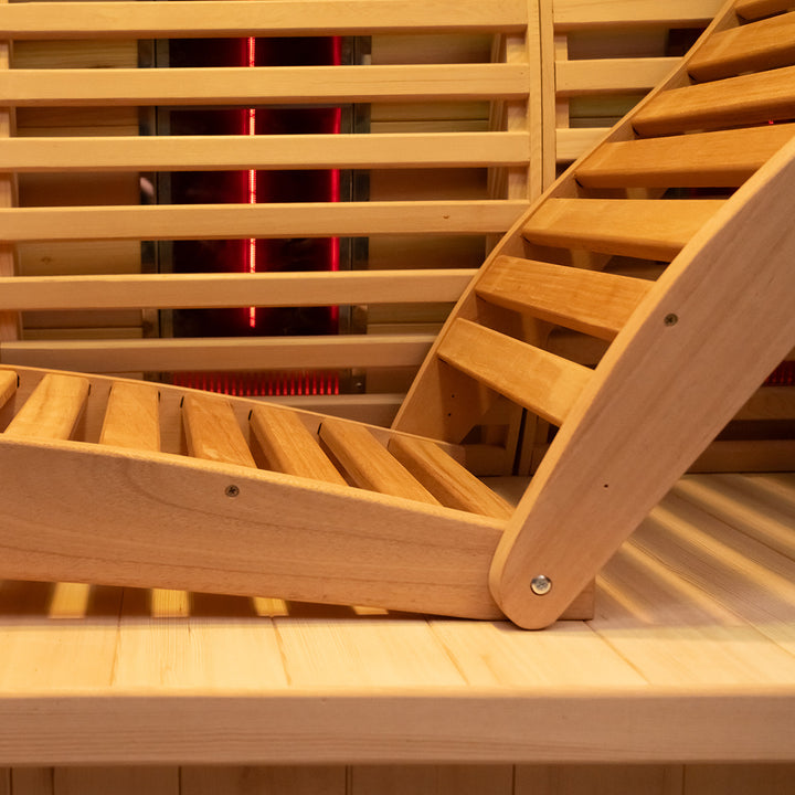 Adjustable Sauna Recliner Chair | Foldable Wooden Lounge Reclined with Ergonomic Backrest, Anti-Slip | Bench Recliner for Traditional Infrared Sauna | HolaLifes