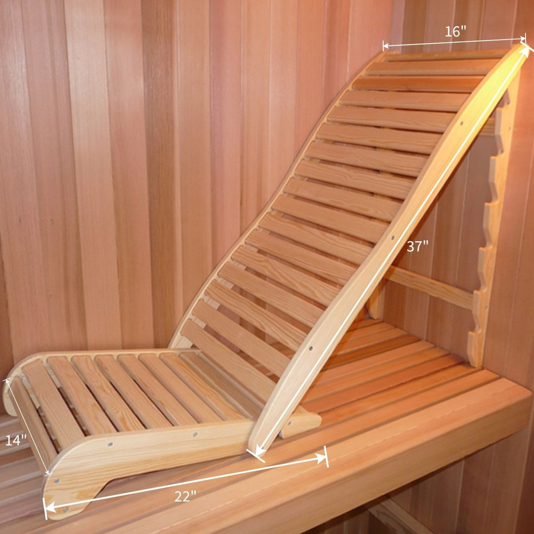 Adjustable Sauna Recliner Chair | Foldable Wooden Lounge Reclined with Ergonomic Backrest, Anti-Slip | Bench Recliner for Traditional Infrared Sauna | HolaLifes