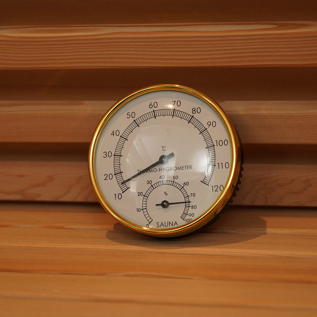 Thermohygrometer of HolaLifes Zeno 1 Person Indoor Traditional Steam Sauna